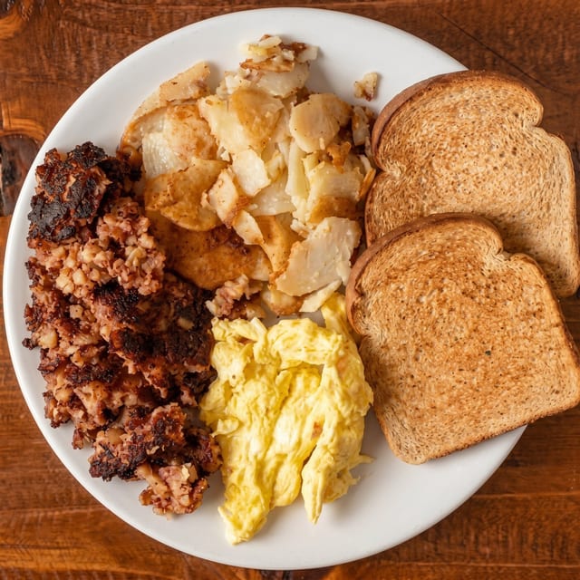 Corned Beef Hash & Two Eggs.