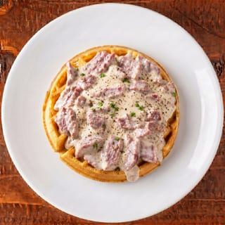 Creamed Chipped Beef Waffle
