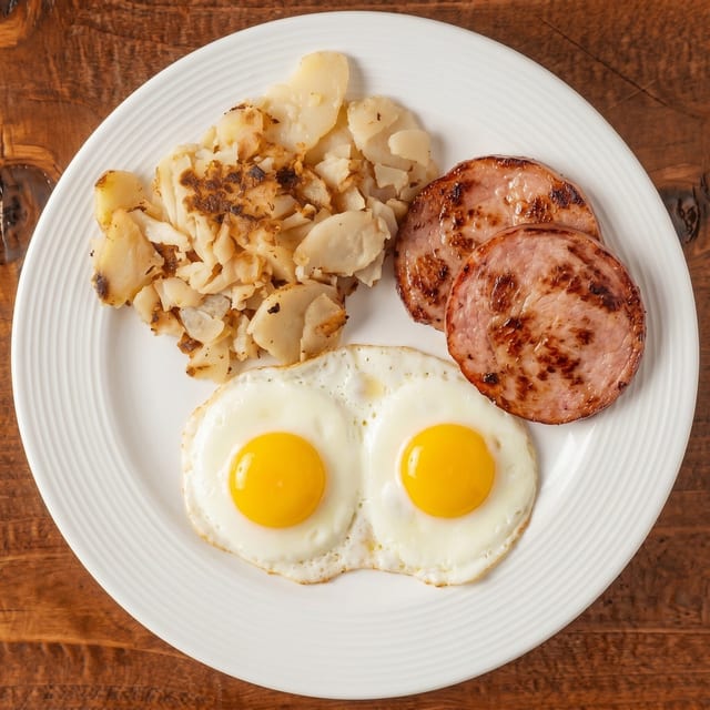 Canadian Bacon & Two Eggs.