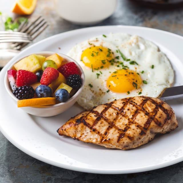 Grilled Chicken & Eggs.