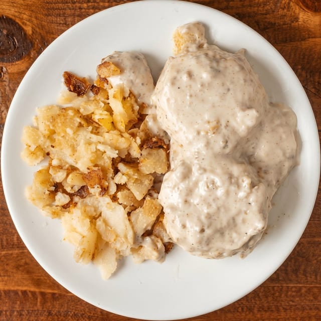 Sausage Gravy On Biscuits.
