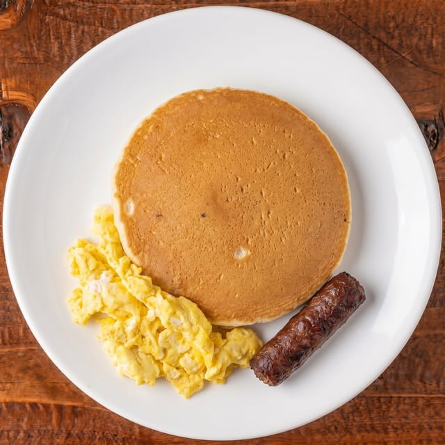 Kids #2 Breakfast - Eggs/Pancake/Meat.