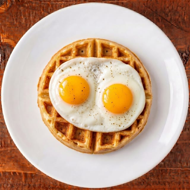 Waffle & Two Eggs.