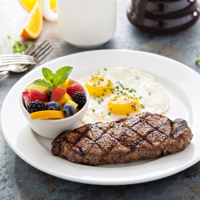 New York Strip & Eggs.